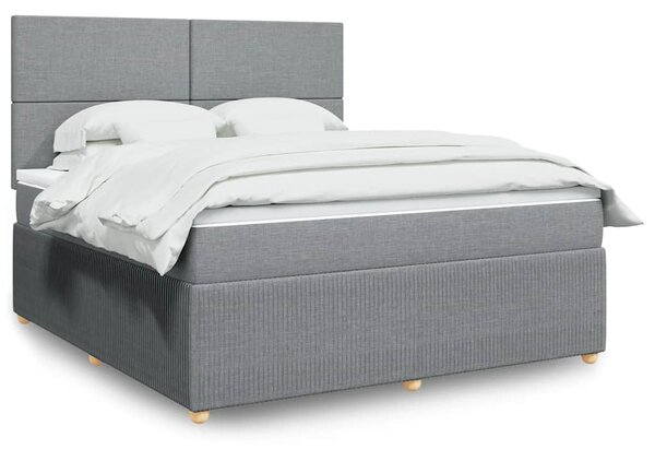 Box spring postel s matrací světle šedá 180 x 200 cm textil 3292128