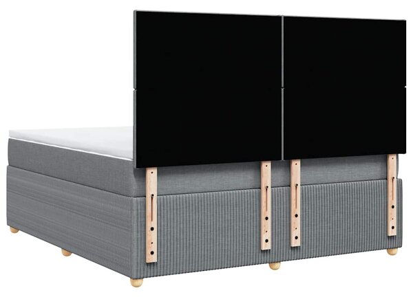 Box spring postel s matrací světle šedá 180 x 200 cm textil 3292128