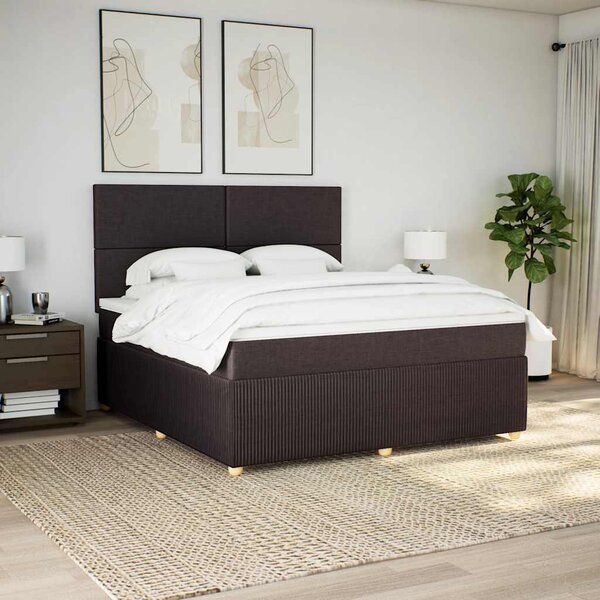 Box spring postel s matrací tmavě hnědá 180x200 cm textil 3292131