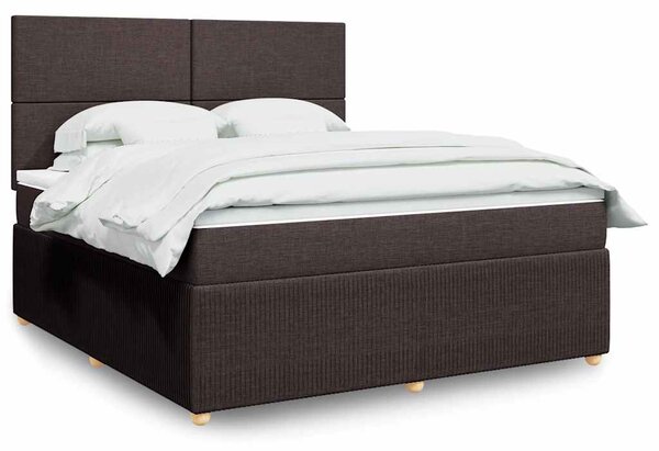 Box spring postel s matrací tmavě hnědá 180x200 cm textil 3292131