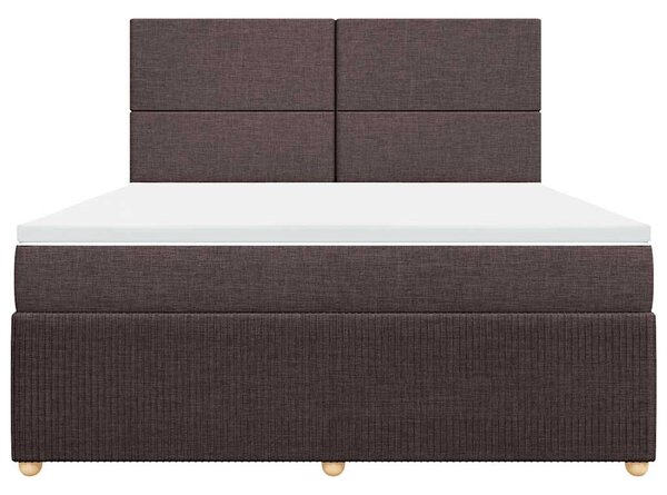 Box spring postel s matrací tmavě hnědá 180x200 cm textil 3292131