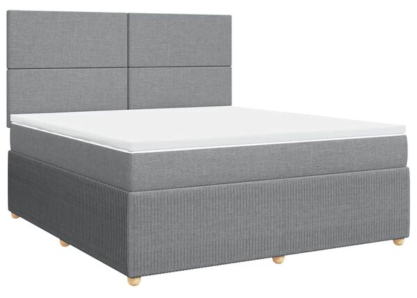 Box spring postel s matrací světle šedá 180 x 200 cm textil 3292128