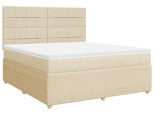 Box spring postel s matrací krémová 180x200 cm textil 3292140