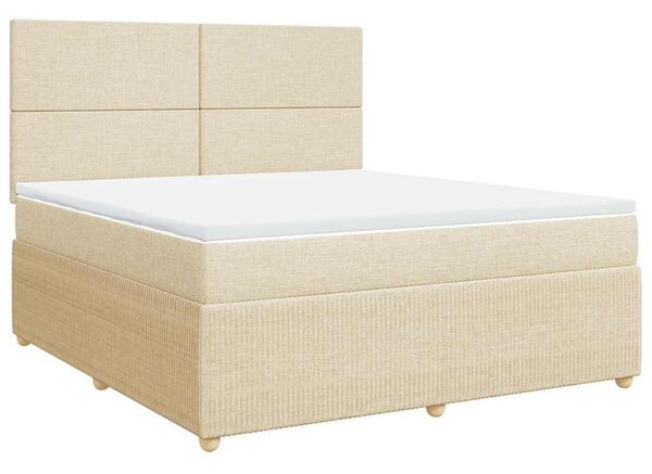 Box spring postel s matrací krémová 180x200 cm textil 3292133
