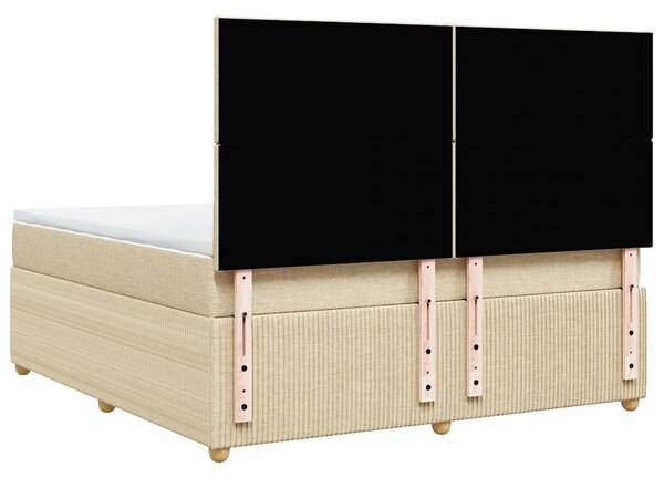 Box spring postel s matrací krémová 180x200 cm textil 3292133