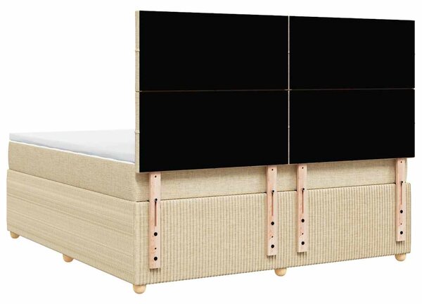 Box spring postel s matrací krémová 180x200 cm textil 3292140