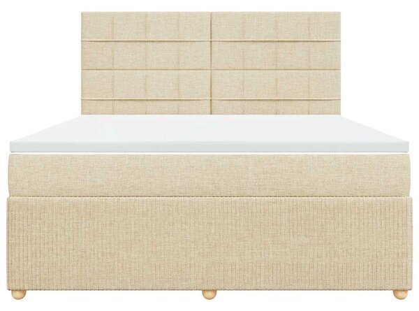 Box spring postel s matrací krémová 180x200 cm textil 3292140