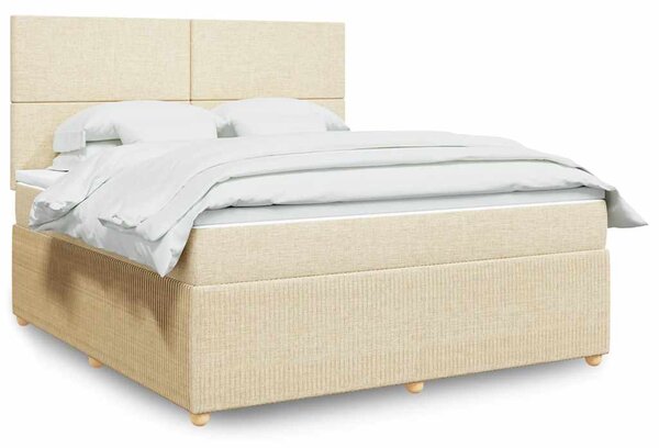 Box spring postel s matrací krémová 180x200 cm textil 3292133