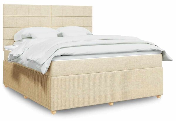 Box spring postel s matrací krémová 180x200 cm textil 3292140