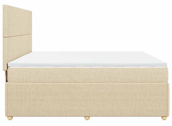 Box spring postel s matrací krémová 180x200 cm textil 3292133