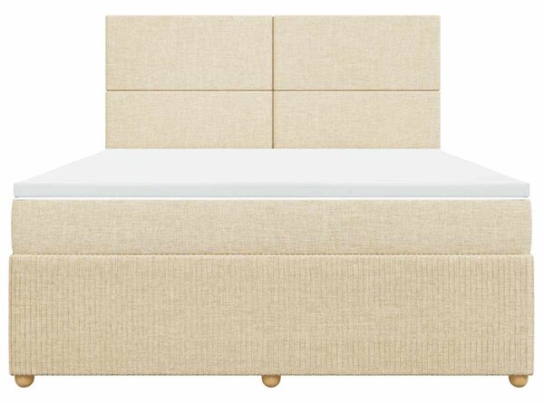 Box spring postel s matrací krémová 180x200 cm textil 3292133