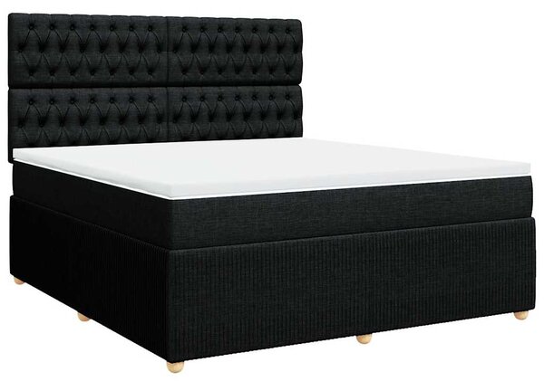Box spring postel s matrací černá 180x200 cm textil 3294444