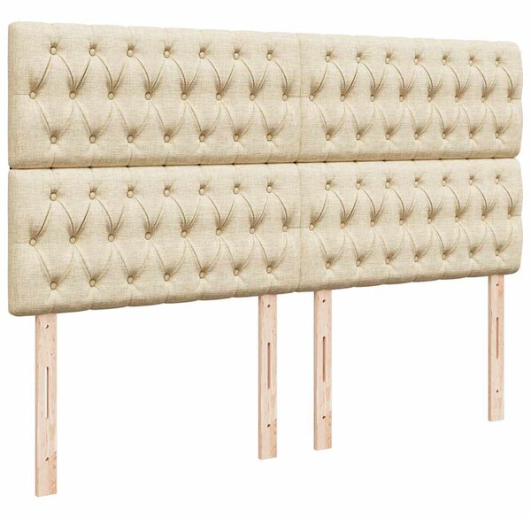 Box spring postel s matrací krémová 200x200 cm textil 3292175