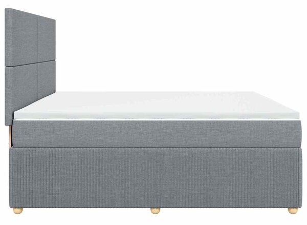 Box spring postel s matrací světle šedá 200 x 200 cm textil 3294456