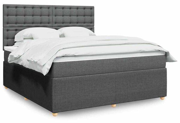 Box spring postel s matrací tmavě šedá 180x200 cm textil 3292150