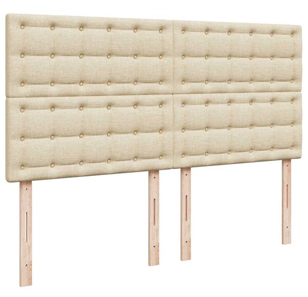 Box spring postel s matrací krémová 200x200 cm textil 3292182