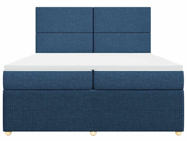 Box spring postel s matrací modrá 200x200 cm textil 3294462