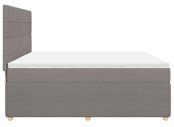 Box spring postel s matrací taupe 200x200 cm textil 3292167