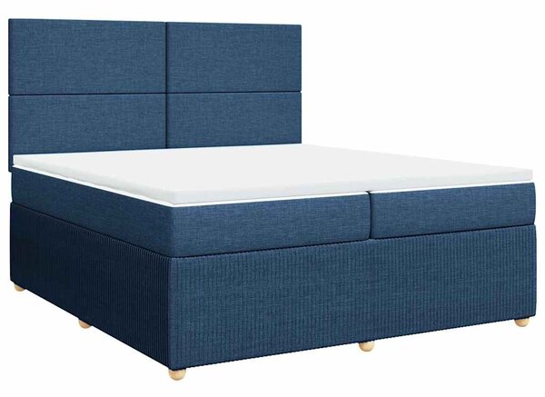Box spring postel s matrací modrá 200x200 cm textil 3294462