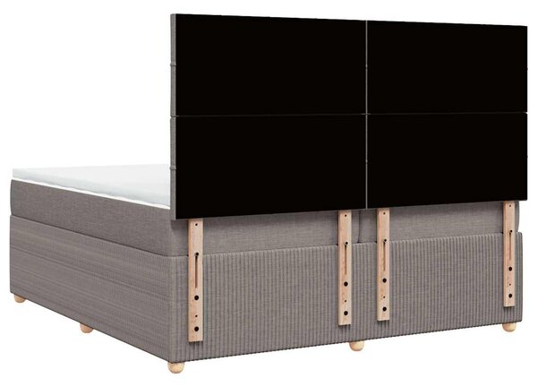 Box spring postel s matrací taupe 200x200 cm textil 3292167