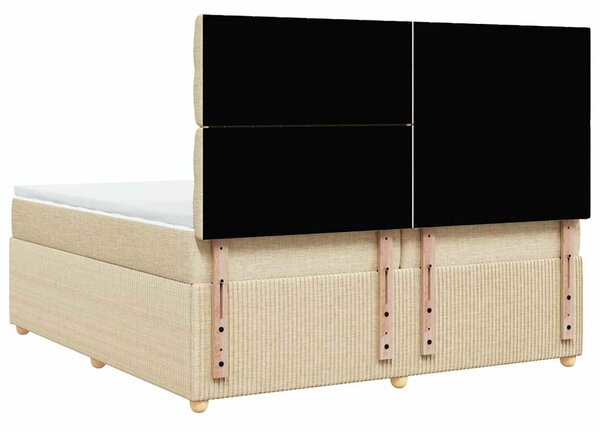 Box spring postel s matrací krémová 200x200 cm textil 3292175