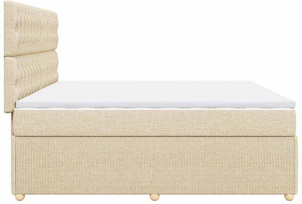 Box spring postel s matrací krémová 200x200 cm textil 3292175