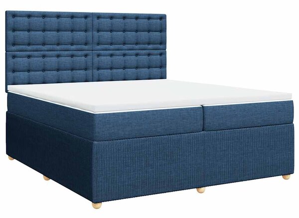 Box spring postel s matrací modrá 200x200 cm textil 3292183