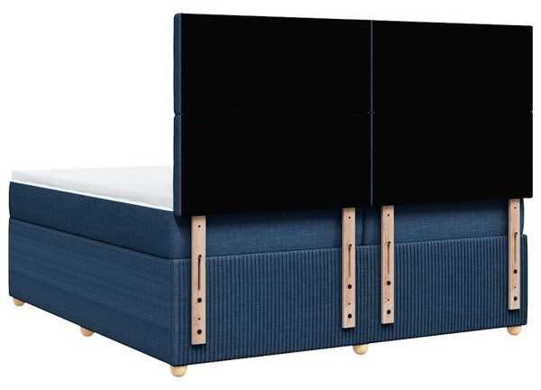 Box spring postel s matrací modrá 200x200 cm textil 3292183