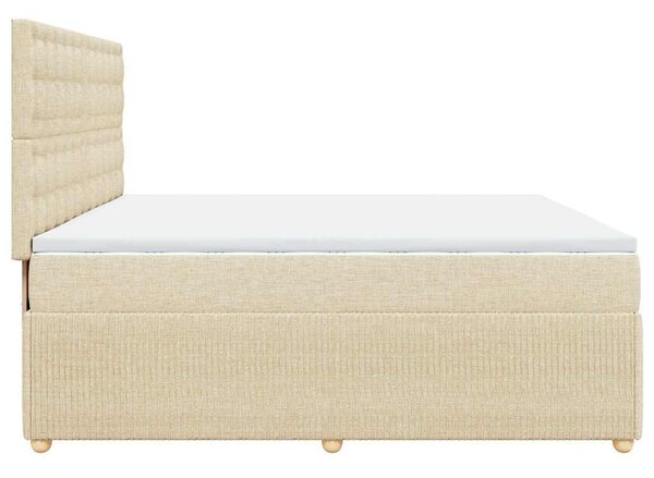 Box spring postel s matrací krémová 200x200 cm textil 3292182