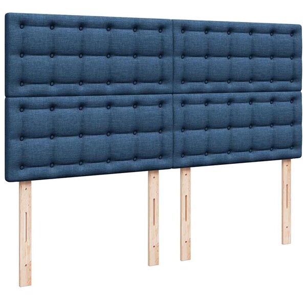 Box spring postel s matrací modrá 200x200 cm textil 3292183