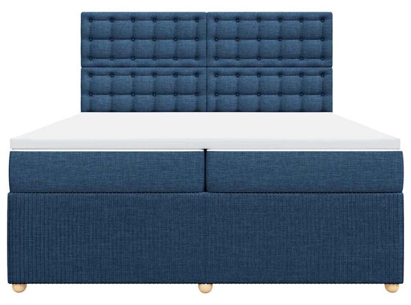Box spring postel s matrací modrá 200x200 cm textil 3292183