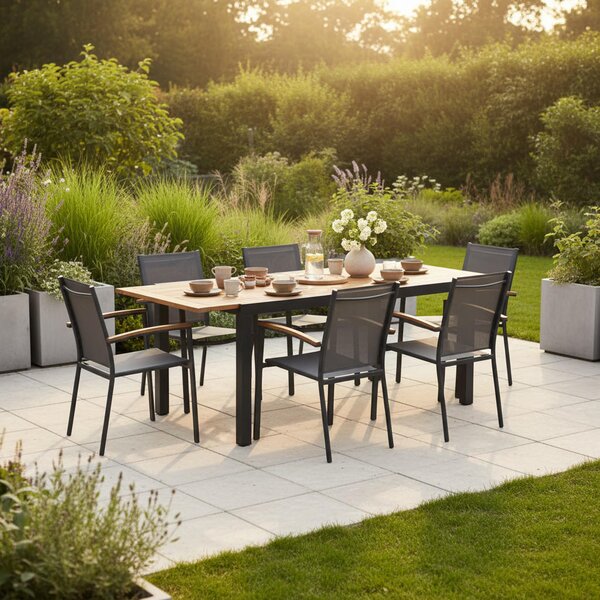 ZAHRADNÍ STŮL, dřevo, kov, 150-200/90 90/75 cm Gardenson - Online Only zahradní nábytek, Online Only