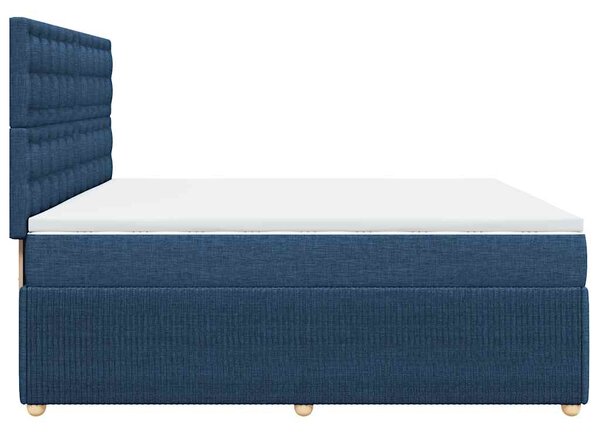 Box spring postel s matrací modrá 200x200 cm textil 3292183