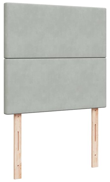 Box spring postel s matrací světle šedá 90x200 cm samet 3292232