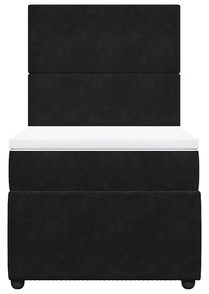 Box spring postel s matrací černá 80 x 200 cm samet 3292186