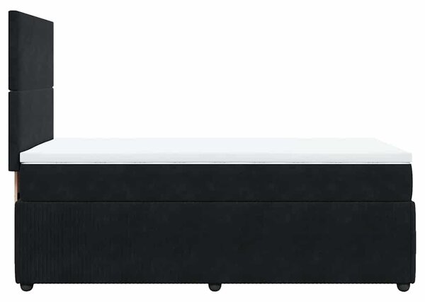 Box spring postel s matrací černá 80 x 200 cm samet 3292186