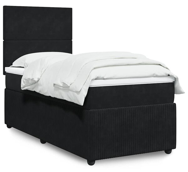 Box spring postel s matrací černá 80 x 200 cm samet 3292186