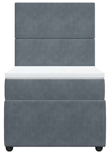 Box spring postel s matrací tmavě šedá 90x190 cm samet 3294509