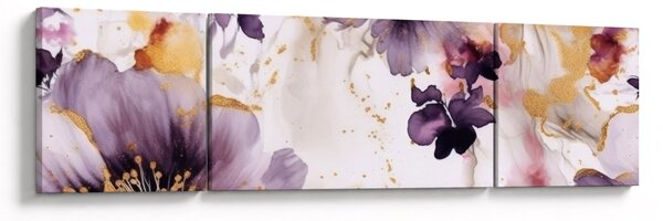 Obraz - Akvarelové květy (170x50 cm)