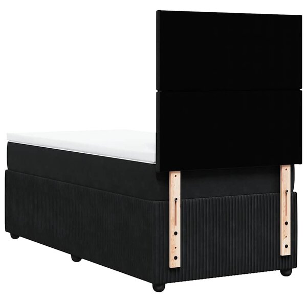 Box spring postel s matrací černá 80 x 200 cm samet 3292186