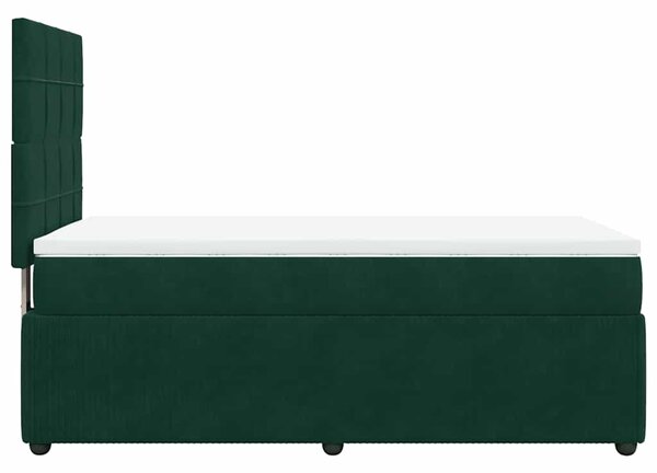 Box spring postel s matrací tmavě zelená 80 x 200 cm samet 3294493