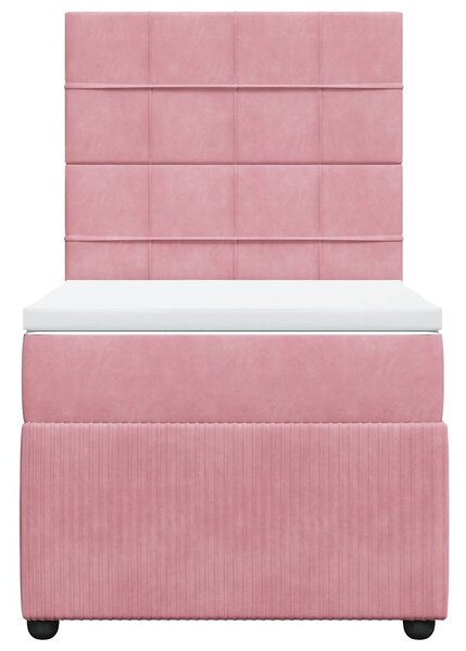 Box spring postel s matrací růžová 80 x 200 cm samet 3292195