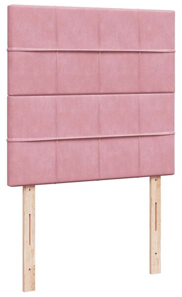 Box spring postel s matrací růžová 80 x 200 cm samet 3292195