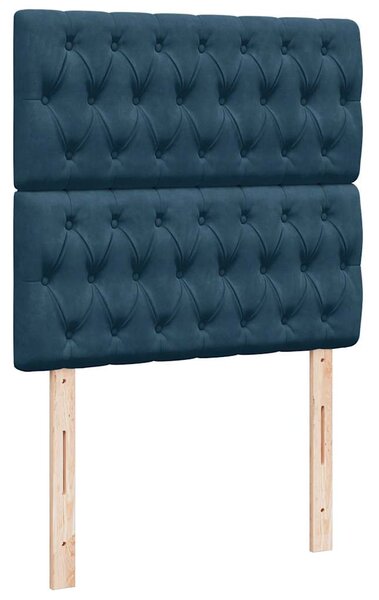 Box spring postel s matrací tmavě modrá 80 x 200 cm samet 3292200