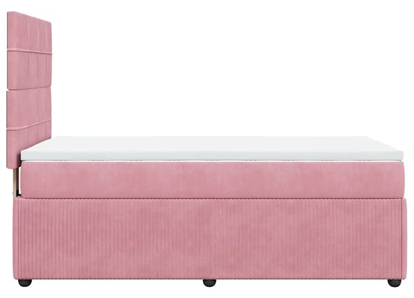 Box spring postel s matrací růžová 80 x 200 cm samet 3292195