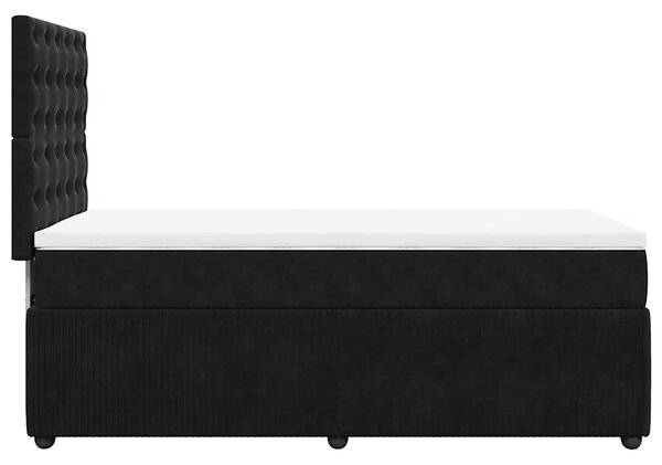 Box spring postel s matrací černá 80 x 200 cm samet 3292204