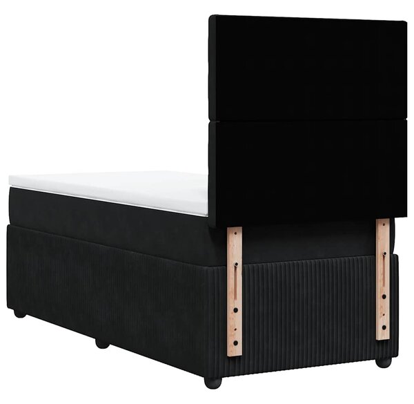 Box spring postel s matrací černá 80 x 200 cm samet 3292204