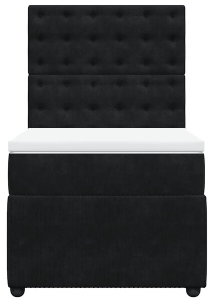 Box spring postel s matrací černá 80 x 200 cm samet 3292204