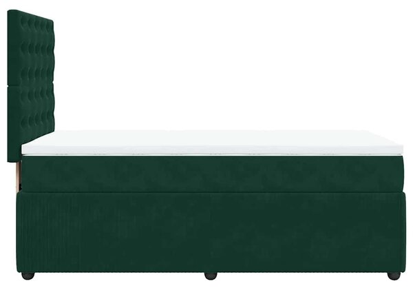 Box spring postel s matrací tmavě zelená 90x190 cm samet 3292229