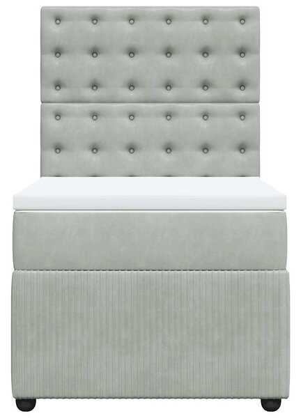 Box spring postel s matrací světle šedá 80 x 200 cm samet 3294502